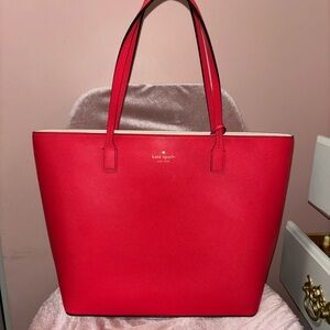 Kate Spade Red/ dark coral Tote Bag